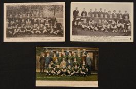 1906 S African Springboks Rugby postcards (3): Two b/w and the one coloured example of the first