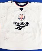 1997-1999 Bolton Wanderers Home Replica Football Shirt Multi Signed with #19 signature, short sleeve