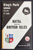 1962 British and I Lions in S Africa Rugby Programme: Neat, bold edition from Durban, A5 size, small