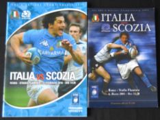 2004 and 10 Italy v Scotland Rugby Programmes (2): Pair of tartan trips to the Italian capital in