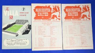 1950/51 Manchester United reserves v Barnsley reserves 9 September (team changes), Sheffield Utd