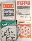 1940s-1950s Football Sport and Sport Express Magazines: two boxes of assorted programmes, some