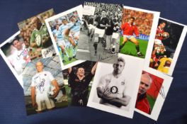 Autographed colour Photographs of Rugby Stars (10): Good professional collection signed with