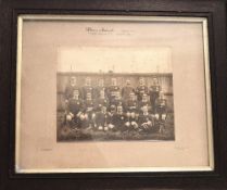 1906 Wales XV Large Framed Photograph: Marvellous, striking, clear sepia image from Belfast of the