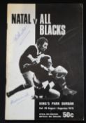 1976 in SA, Natal v NZ Rugby programme: Striking b/w action cover, chunky informative A5 example,