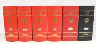 Complete sets of Manchester United home match programmes to include 2008/2009 League (19), FAC (