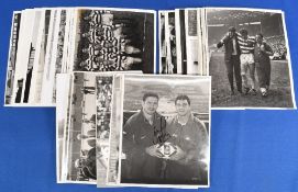 A collection of over 100 Wigan Rugby League photographs from the forties onwards including team,