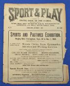 1902 Sport & Play Sports Programmes, Birmingham 1st September 1902 covering teams of Aston Villa,