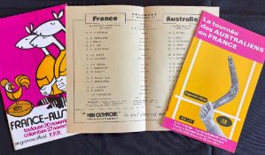 1971 and 1976 France v Australia Rugby Programmes (2): Vibrant covers on these 50+ year old