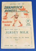 1957/58 Shamrock Rovers v Manchester United European Cup match programme 25 September 1957; fair. (