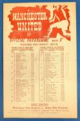 1947/48 Manchester United reserves v Barnsley reserves 3rd January 1948 at Old Trafford single