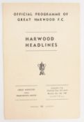1969/70 Rare fixture Great Harwood v Manchester United Lancashire Senior Cup 3rd round 8 December
