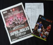 2025 Japan (1st Test) and Italy v Wales Rugby Programmes etc (3): Scarce newspaper-style issue
