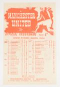1945/46 Manchester United v Preston NE single sheet match programme FAC 4th round tie; has score. (