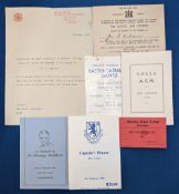 1948-1988 South African Football Associations Clubs Cards Invitation, 1958 letter East Lond invite