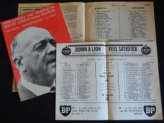 1975 France etc in S Africa Rugby Programmes (3): SA v France 1st test, SA Invitation XV v the