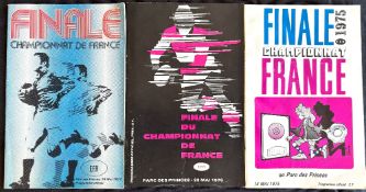 1975-77 inc French Club Championship Finals (3): Lovely trio from the heyday of Beziers: their Paris