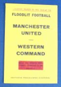 1955/56 Western Command v Manchester United Army match friendly at Belle Vue, Rhyl, 21 February