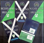 1955-63 inc Scotland v Ireland Rugby Programmes (5): Quintet of consecutive ‘Celtic Cousins’ clashes