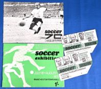 1970 International Soccer Exhibition at Manchester Town Hall, an amazing list of exhibits