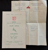 1962 British and I Lions 3rd Test W Province 2.5c Rugby Programme: The traditional A5, 4pp