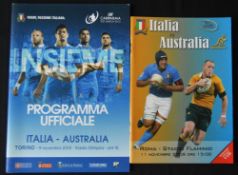 2000-06 Italy v Australia Rugby Programmes (2): Splendid examples for the Aussies in Rome 2006 and