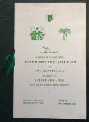 1970 Barbarians v Fiji Rugby Dinner Menu: Lovely scarce item from the meal after the Fijians had