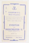 1945/46 Everton v Manchester United league match programme 4 page 13 October 1945; slight crease,