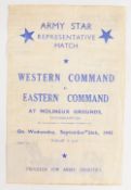 1945/46 Western Command v Eastern Command at Wolverhampton Wanderers Army Star match, Wednesday 26