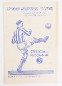 1953/54 Huddersfield Town v Manchester United 31 October 1953 Div. 1 match programme, the game