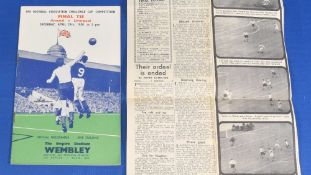 1950 FA Cup Final match programme Arsenal v Liverpool 29 April 1950 plus newspaper match report of