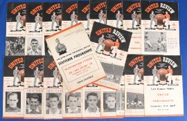 1955/56 Manchester United complete season home match programmes nos. 1 – 22 inclusive, all league