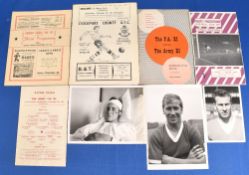 1957/58 Selection of Army XI challenge matches to include FA XI v Army XI at Old Trafford 30 October