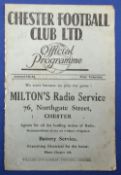 1946/47 1st home match after WW2 (Volume 1 number 1) Chester v Doncaster Rovers Div. 3 (North)