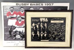 1957 Busby Babes Picture, a roll of honour of players lost in the Munich air disaster and a canvas