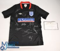 2009-10 England Umbro multi signed Child's Football shirt, short sleeve size - requires some