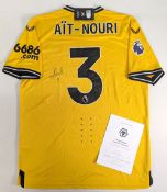 2023-24 Wolverhampton Wanderers FC Home Pro Rayan Ait Nouri Signed Replica Football Shirt, short