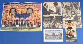 Wolverhampton Wanderers, Manchester United Signed Cutting: a good collection of Wolves 1970 Cup,