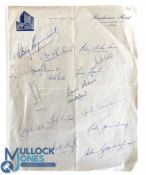 1963 Springboks Autographed Sheet: 16 have signed neatly on Pretoria hotel notepaper, VG
