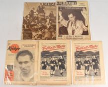 1957 German Fusball-Woche magazine covering Atletico Bilbao v Manchester United European Cup 1st leg