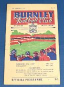 1953/54 FAC 3rd round Burnley v Manchester United 9 January 1954 at Turf Moor; fair/good. (1)