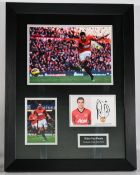 Framed montage of Manchester United legend Robin Van Persie Premier League winner with autograph