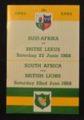 1968 British and I Lions 2nd Test Rugby Programme: 16pp A5 issue, colourful, for the 6-6 draw at