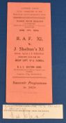 1943-43 RAF XI v Shelton XI 17/4/44 at Cross Keys Ground comes with signed slip from former owner