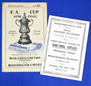 1949 FAC s/f Manchester United v Wolverhampton Wanderers match programme 26 March 1949 at