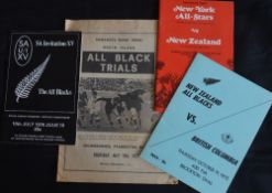1971-76 NZ ‘Special’ Rugby Programmes Overseas etc (4): v British Columbia and v New York All-Stars,
