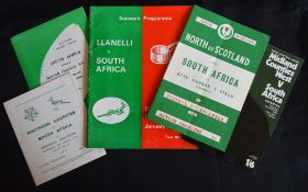 1965 and 1969-70 S Africa in the UK Rugby Programmes (5): VG. 65 v Scottish Districts at Hawick (
