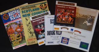 1992 Scotland in Australia Rugby Programmes (6): v Australia, NSW, NSW Country, Queensland,