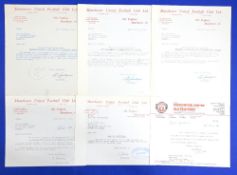 Selection of Manchester United letter headed official issue to the Football League as follows: (1)