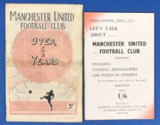 1946/47 Let’s Talk About Manchester United FC, 32 page booklet by Sentinel Publications Ltd, good